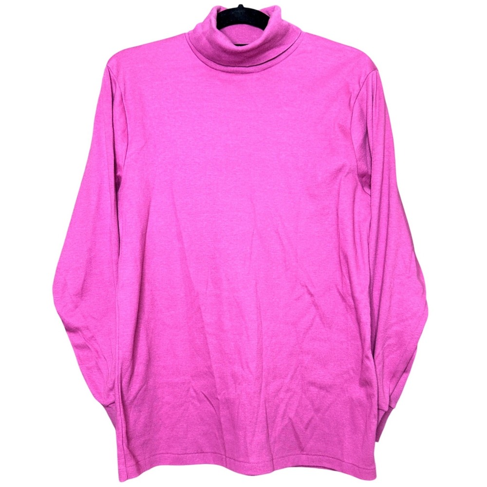 Vintage Woolrich Dark Pink Turtleneck Womens L Cotton‎ Layering Cottagecore